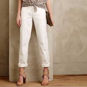 Anthropologie White Pilcro Chino Pants Size 28